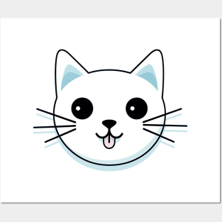 White Kitty Posters and Art